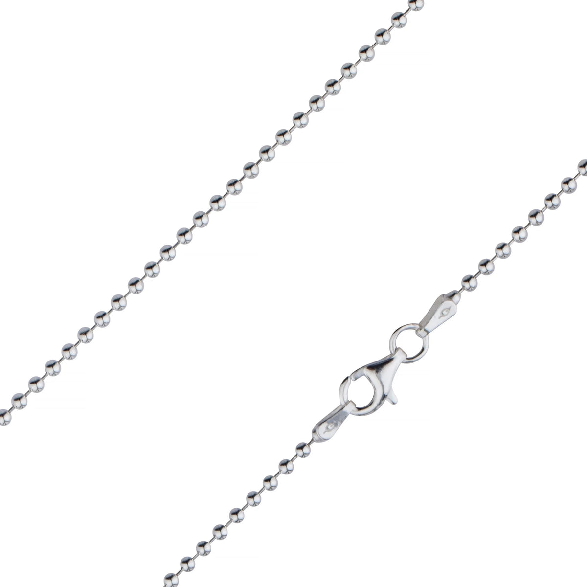 925 Sterling Silver Ball Bead Chain Necklace 1.5mm F465416