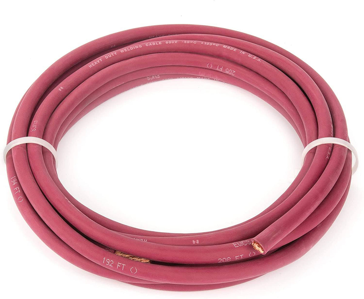 4 Gauge Red Welding Cable 20 Feet X63283