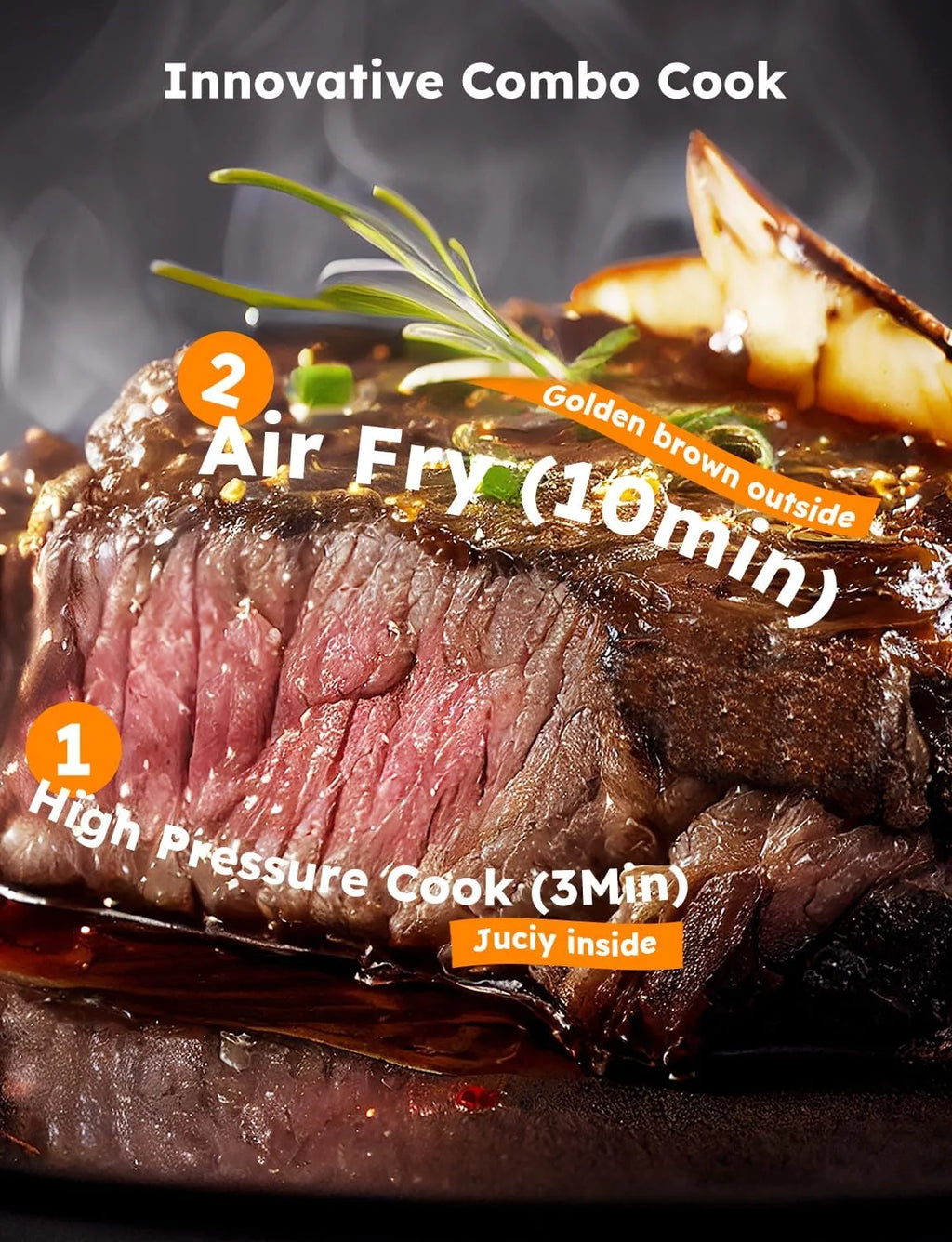 Air Fryer Electric Pressure Cooker and Grill Combo W3840