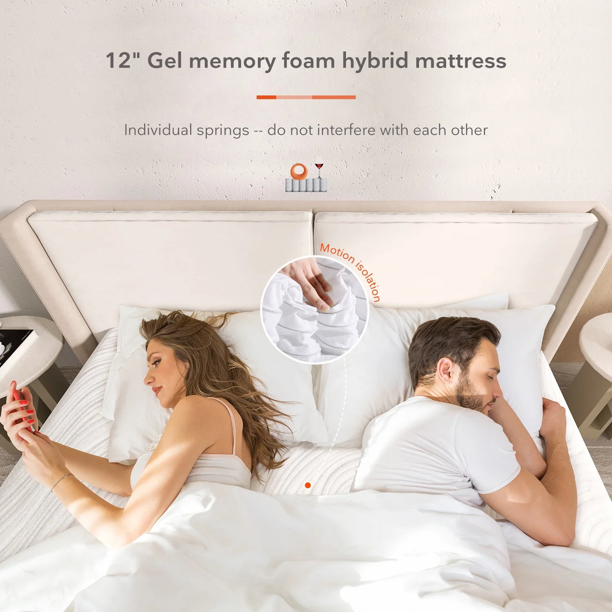 10 Inch Queen Memory Foam Pocket Spring Hybrid Mattress L8285