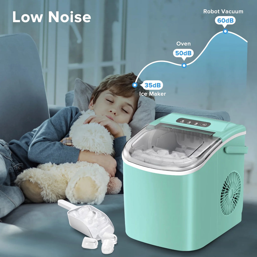 Portable Countertop Ice Maker with Handle, 26lbs/24H, Black Y434871