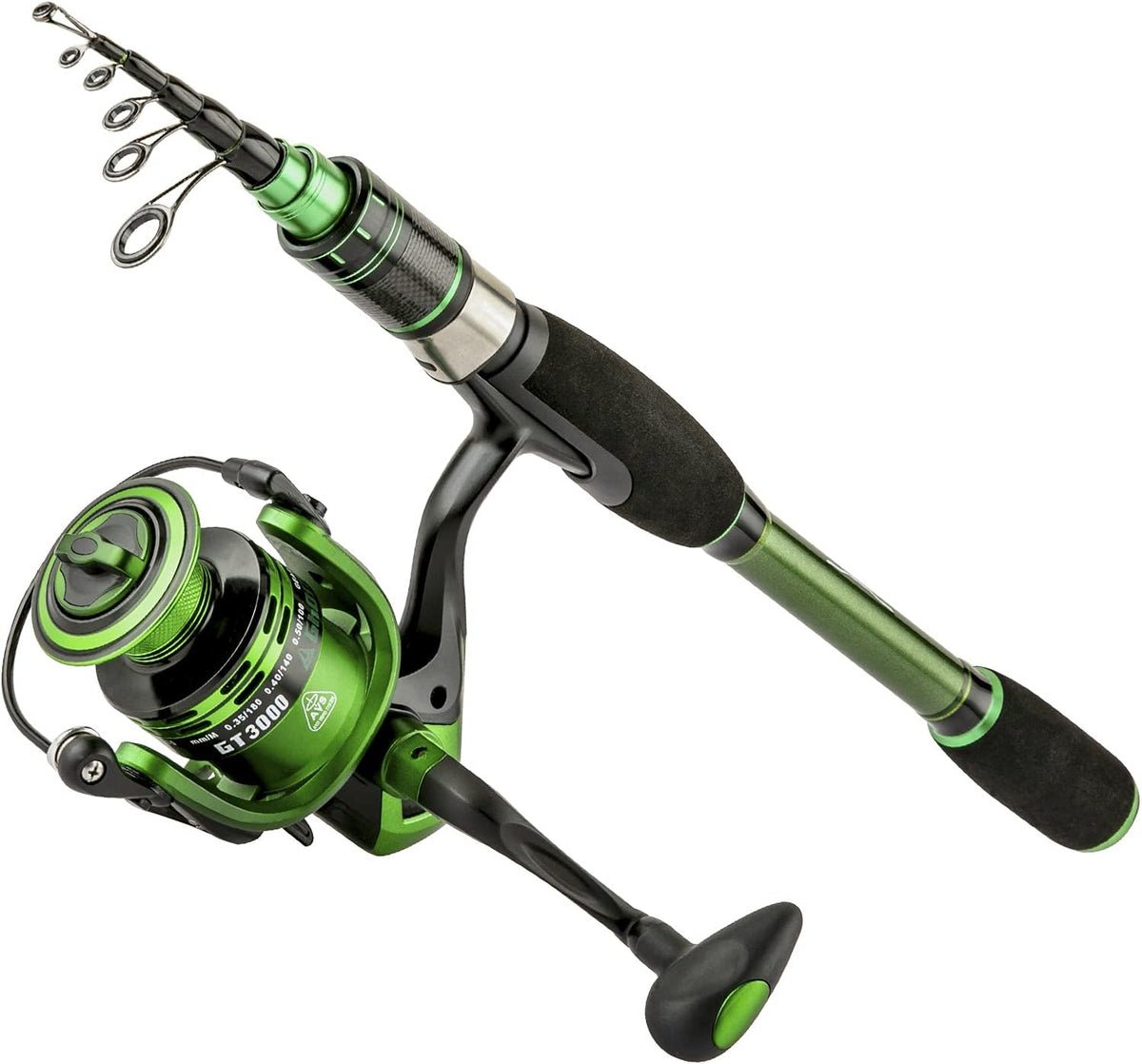 Collapsible Fishing Rod and Reel Combo with Carrier Bag J18630