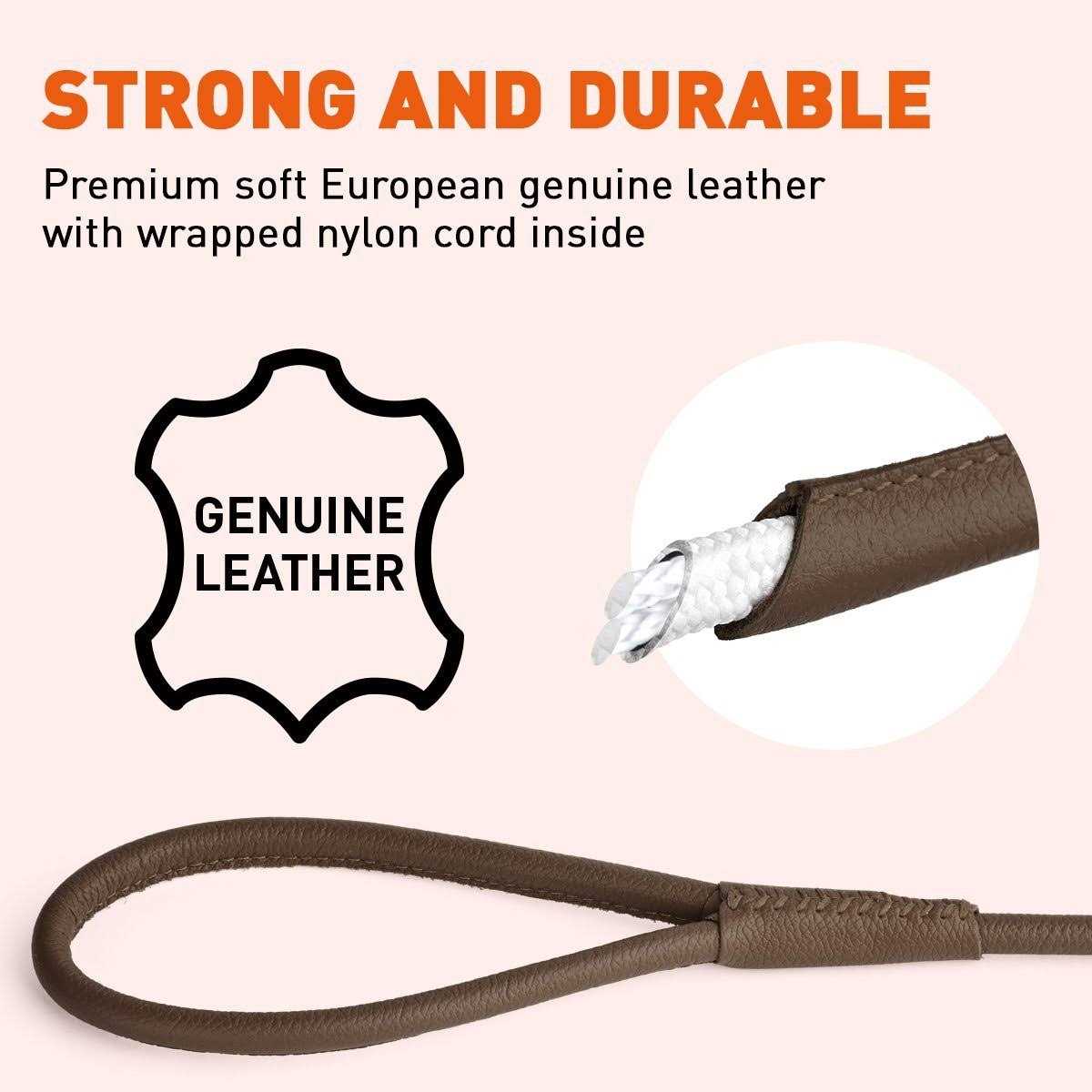 Soft Leather Round Leash L461