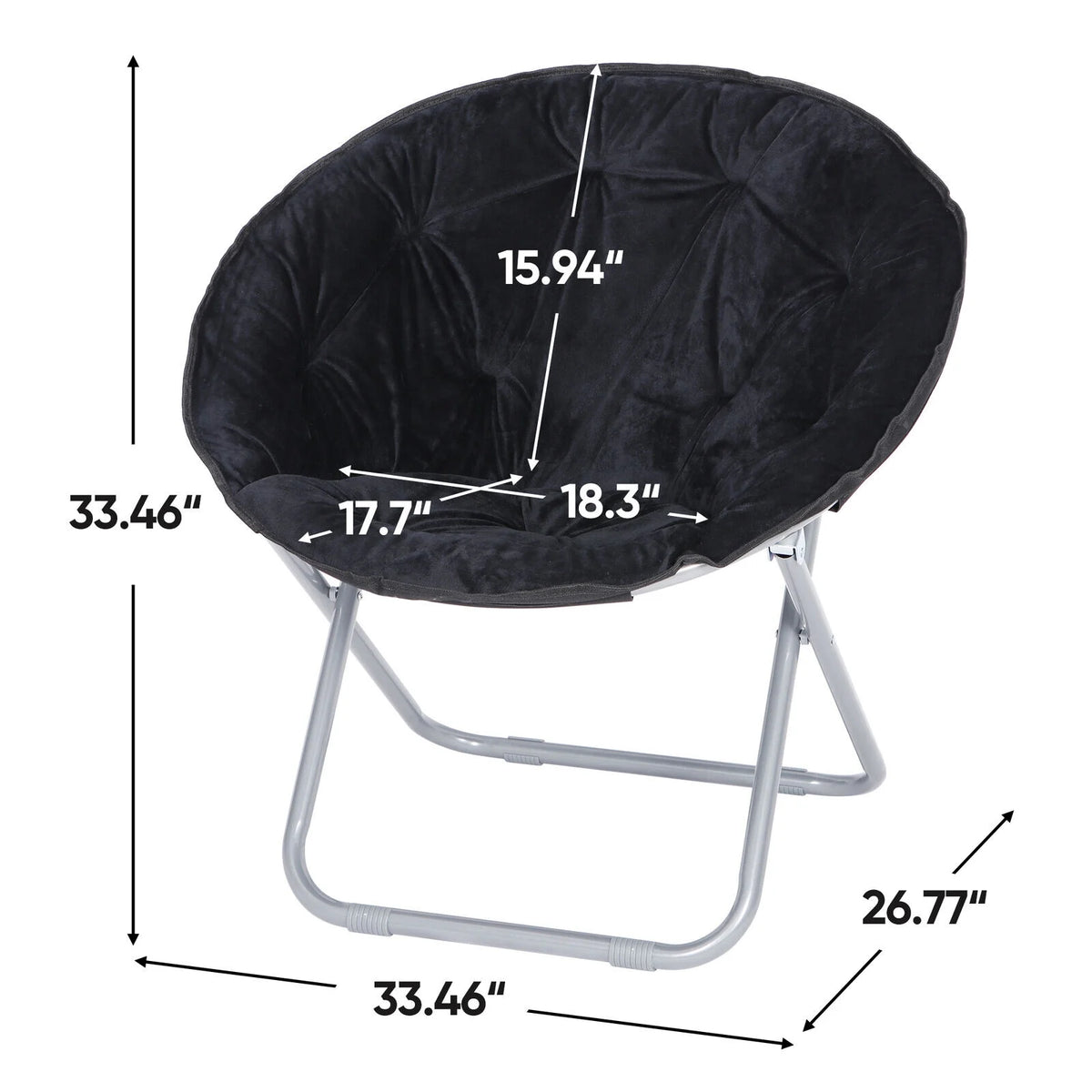 Set of 2 Black Folding Saucer Chair R833786
