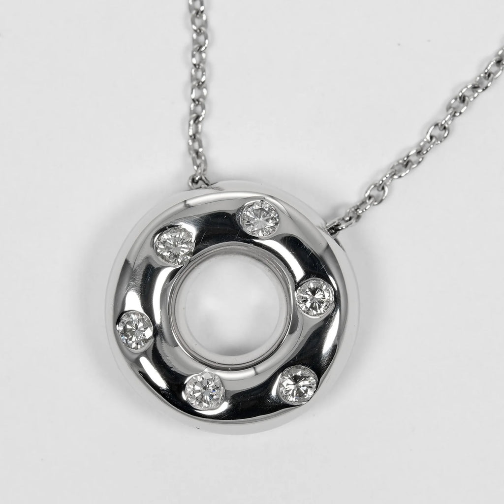 Platinum Diamond Circle Necklace J168