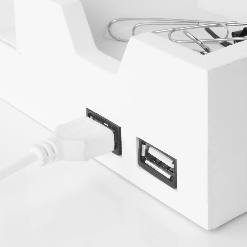 White USB Desk Organizer Storage Rack M75924