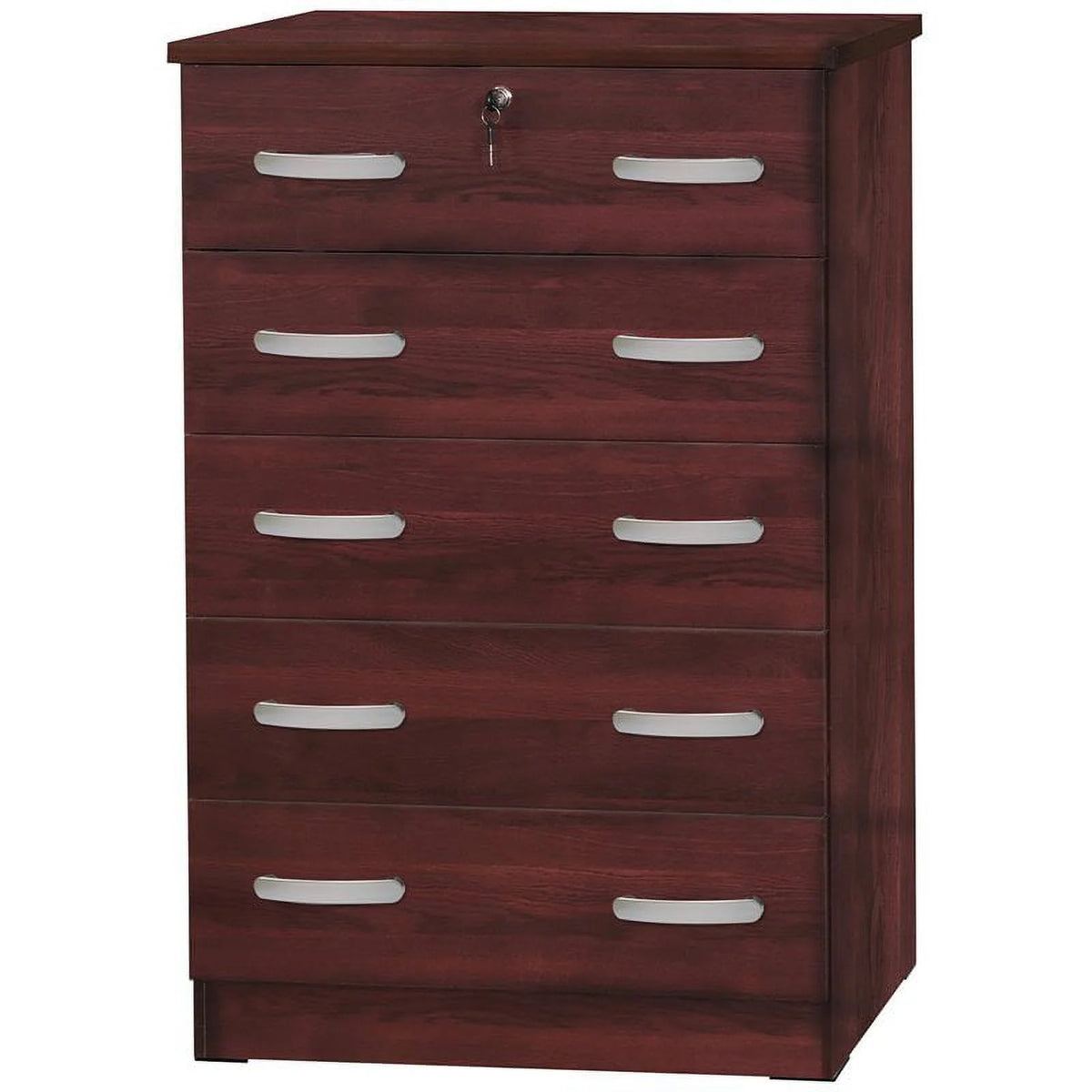 Twin Captains Bed & Dresser with Lock in Mahogany Y2472