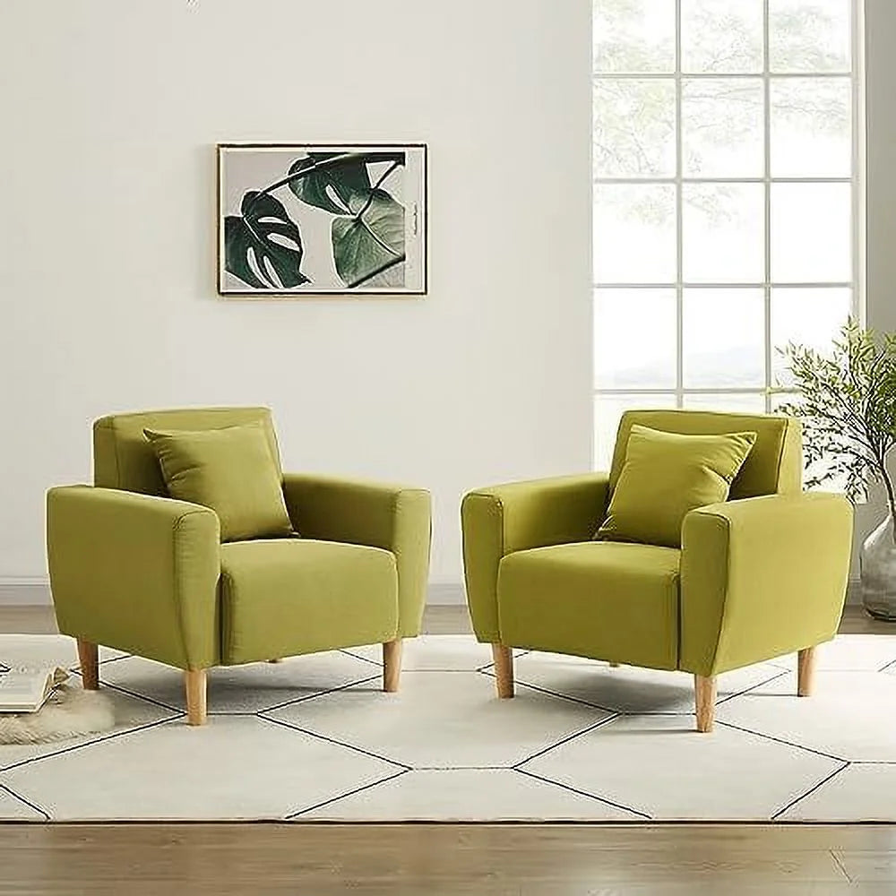 Blue Polyester Accent Chair with Toss Pillow H55849