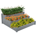 3-Tier Raised Fir Wood Garden Bed Planter T9503