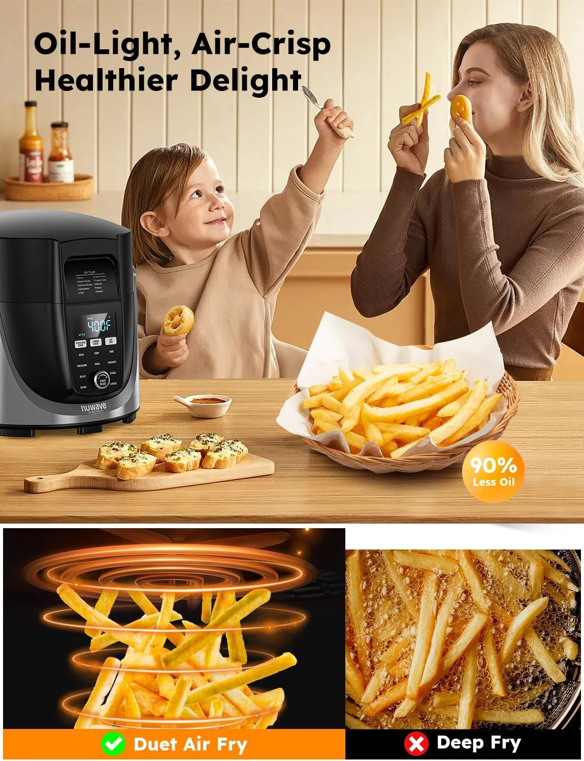 Air Fryer Electric Pressure Cooker and Grill Combo W3840
