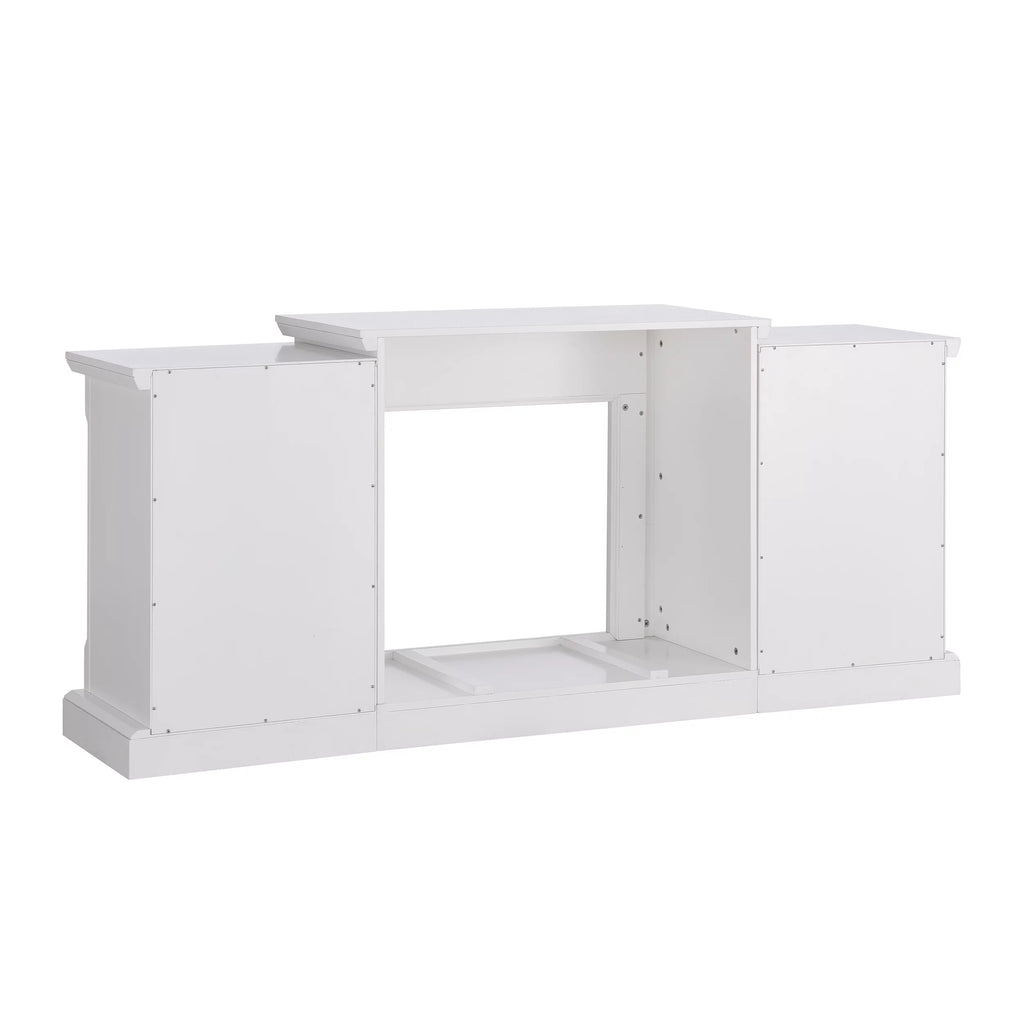 White Electric Fireplace with Bookcases E25785