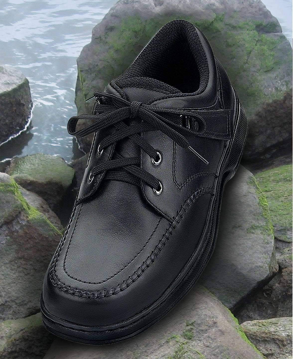 Black Leather Men&s Shoes D89147