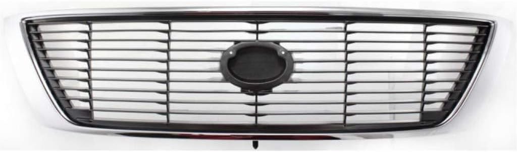 Chrome Shell Plastic Grille Assembly with Painted Silver Gray Insert P9371
