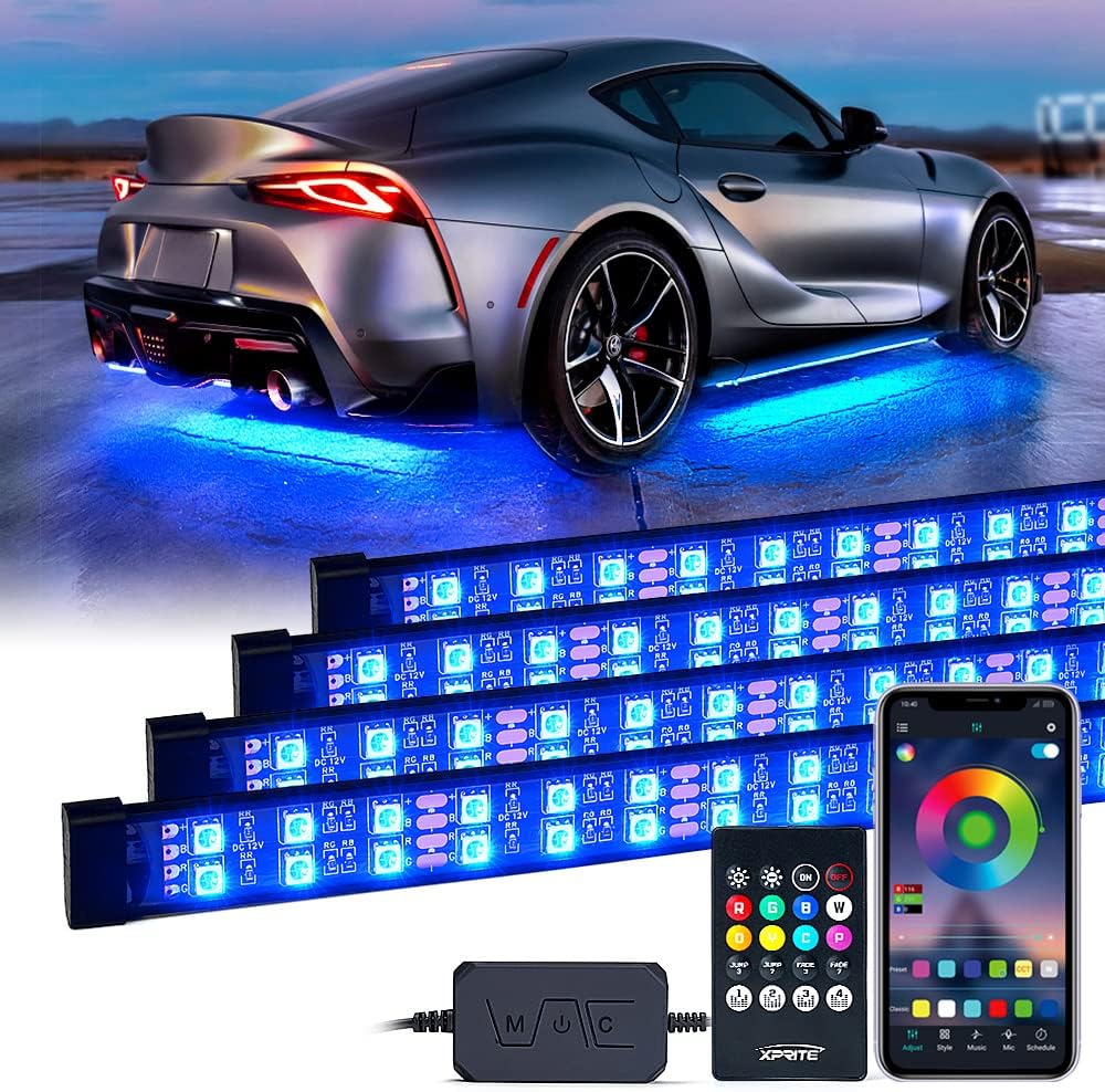 RGB LED Car Underglow Light Kit, 4 PCS, Pack of 2 Y3305
