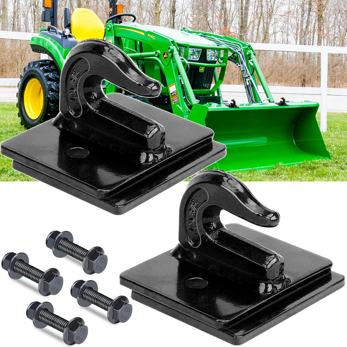 3/8" Bolt On Tractor Bucket Hooks, 2 Pack, Red G6435