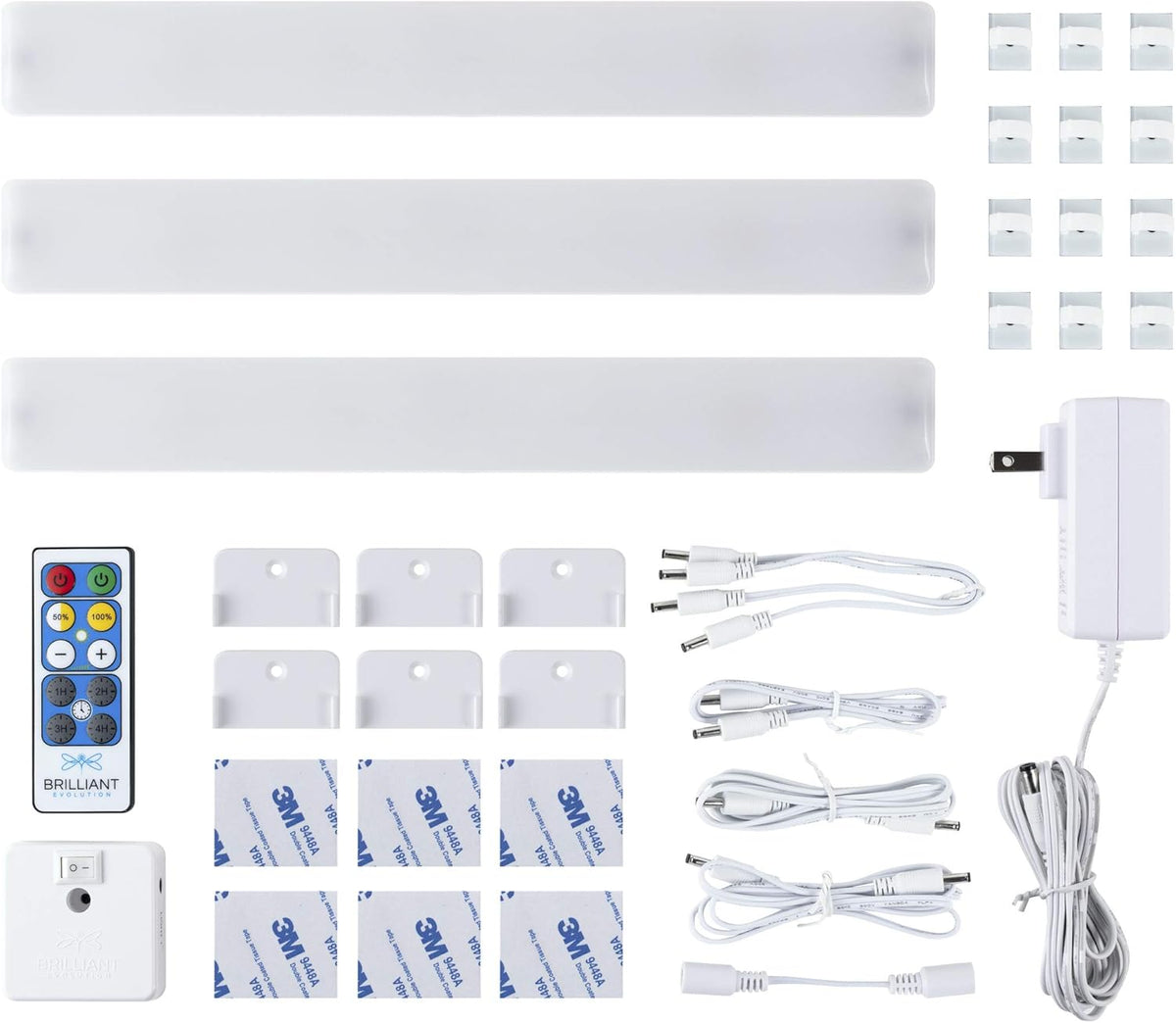 Wired LED Under Cabinet Light Kit with Remote Control 3 Bars J679644