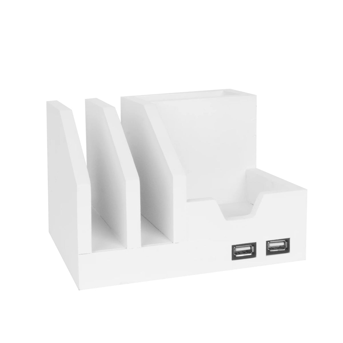 White USB Desk Organizer Storage Rack M75924