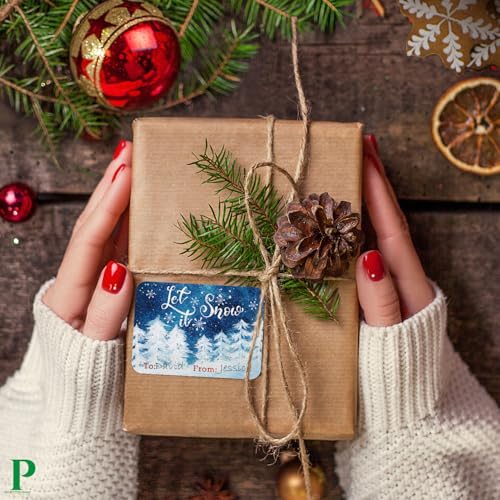 80 Count Large Foil Christmas Gift Tag Stickers K4353