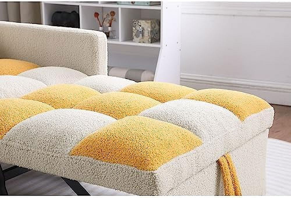 Black Convertible Sleeper Chair Bed with Pillow and Adjustable Backrest W1439
