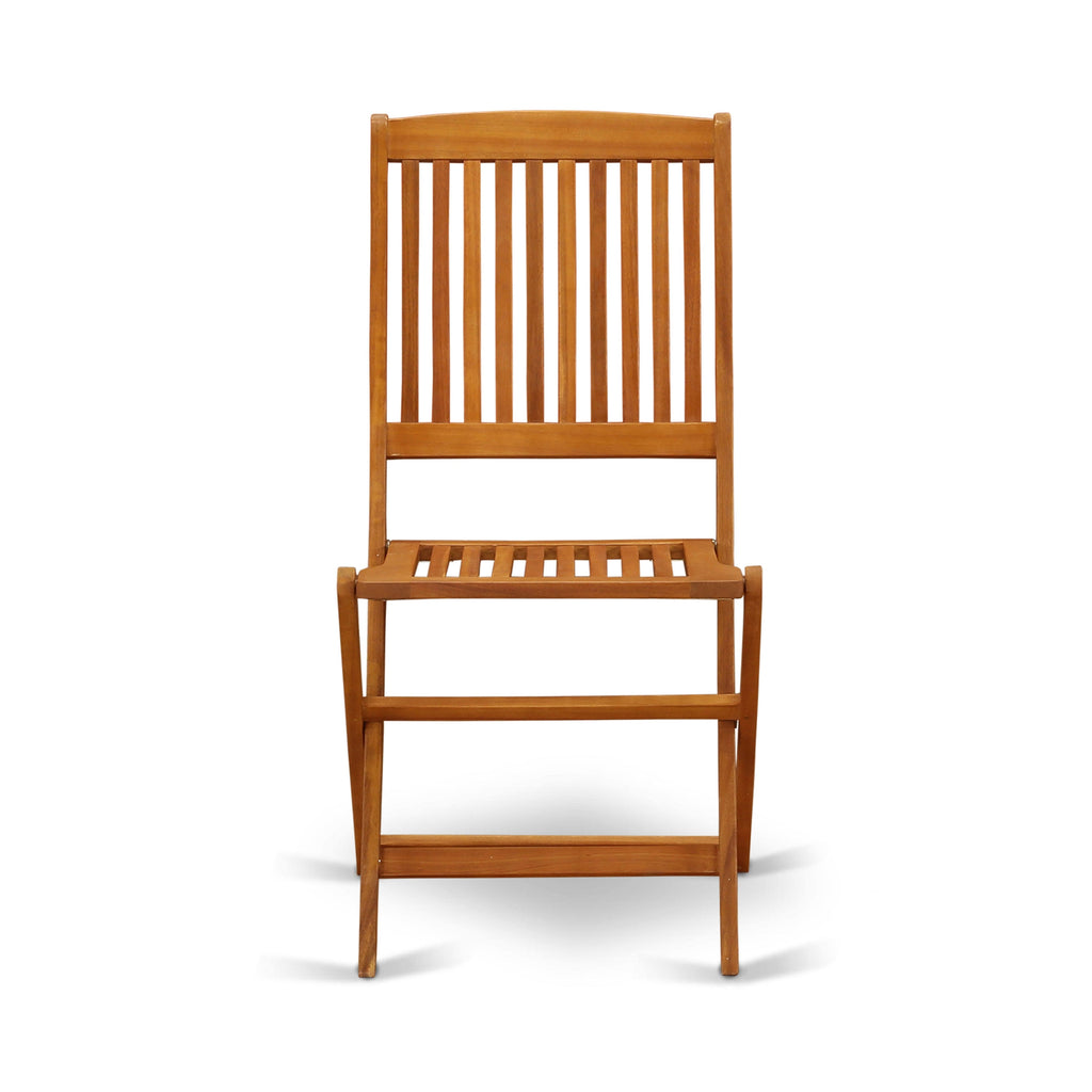 Solid Acacia Wooden Patio Folding Side Chair Set of Two I87948