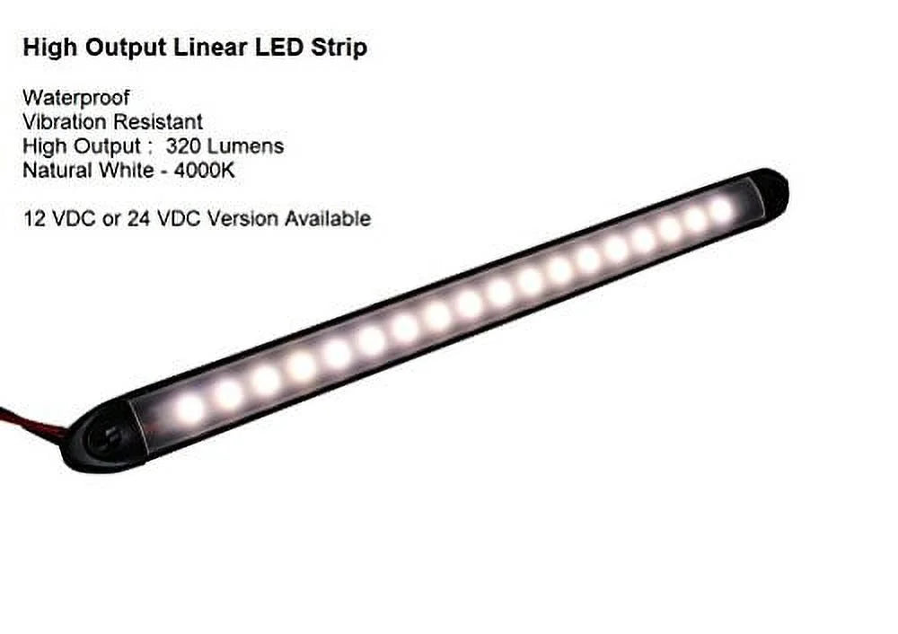 Waterproof 12" LED Bar Light, 12VDC, 320 Lumen S759307