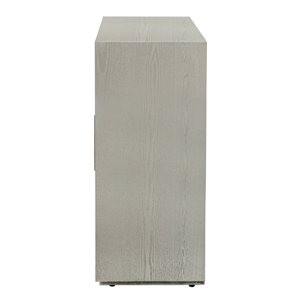 Wood Storage Cabinet with Three Tempered Glass Doors and Adjustable Shelf F628