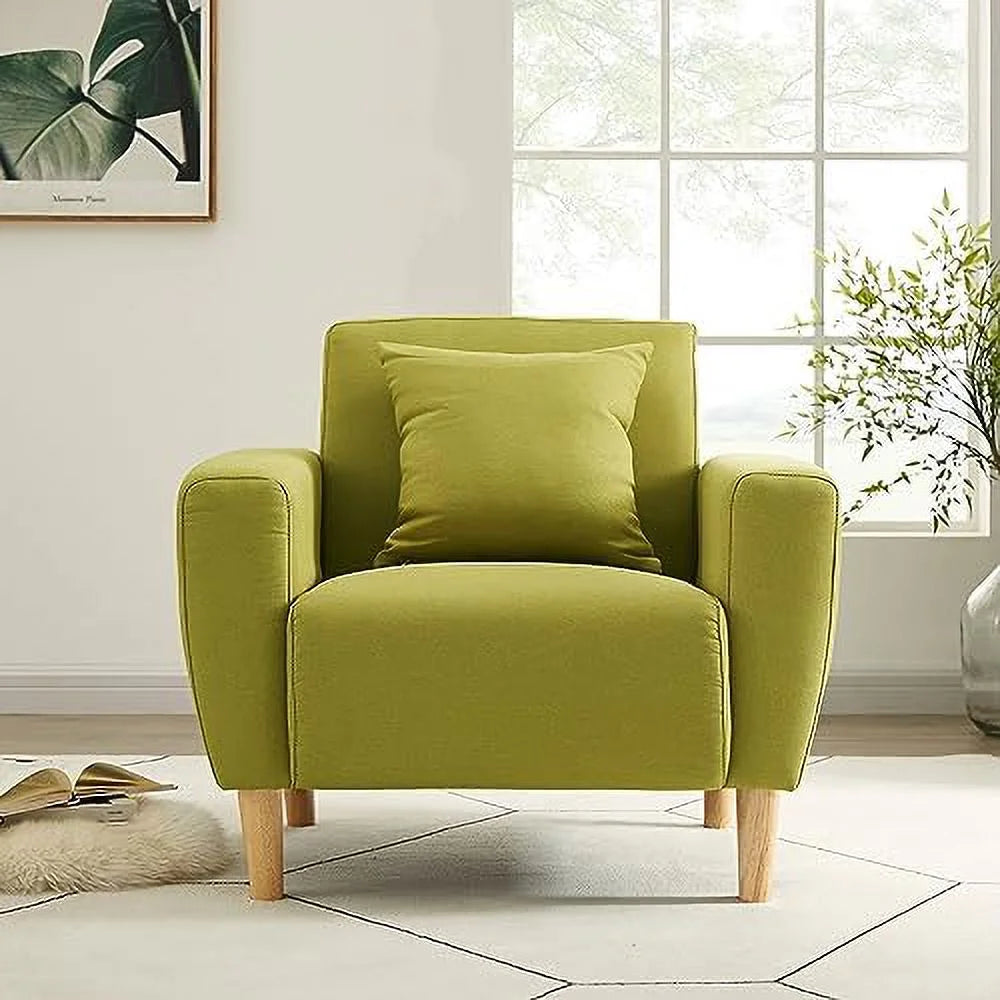 Blue Polyester Accent Chair with Toss Pillow H55849