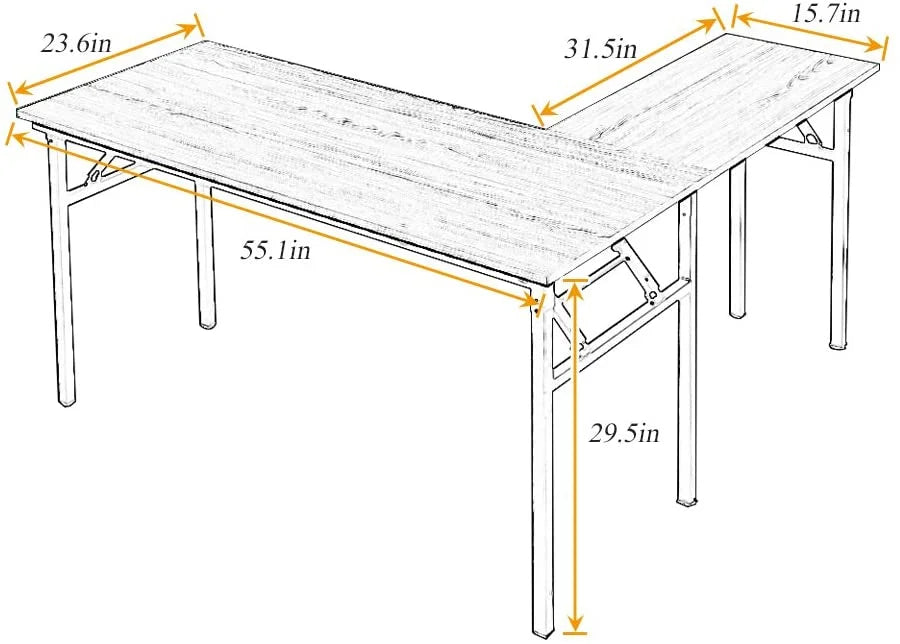 Black L-Shaped Corner Computer Desk S82436