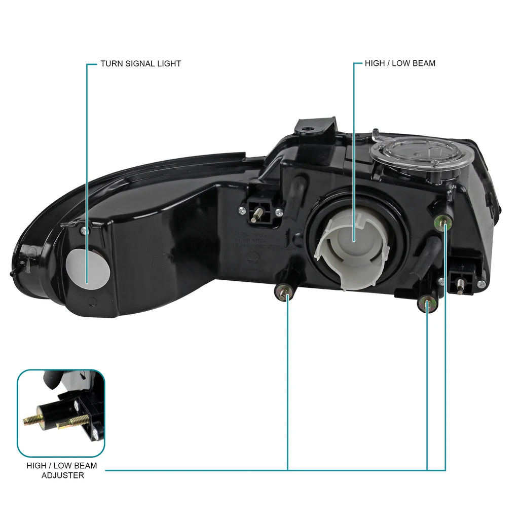 Chrome Headlights L+R Pair Assembly F39621
