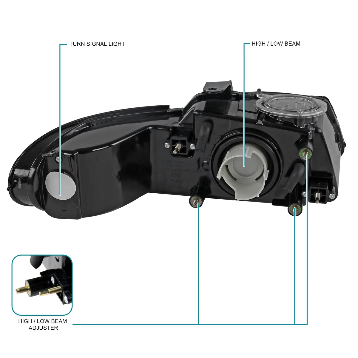 Chrome Headlights L+R Pair Assembly F39621