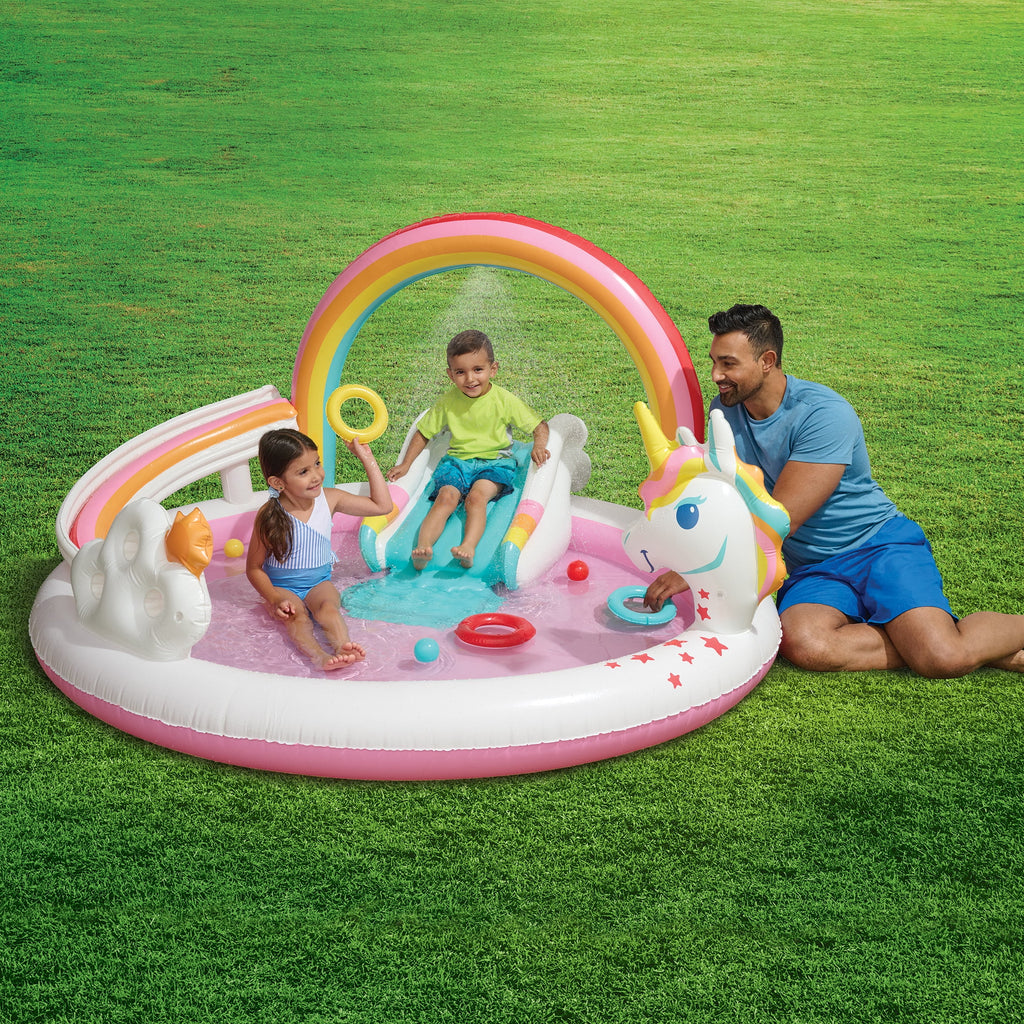Rainbow Unicorn Kids Splash Pool with Sprinkler P1875