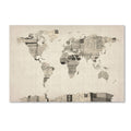 Vintage Postcard World Map Canvas Art W19935