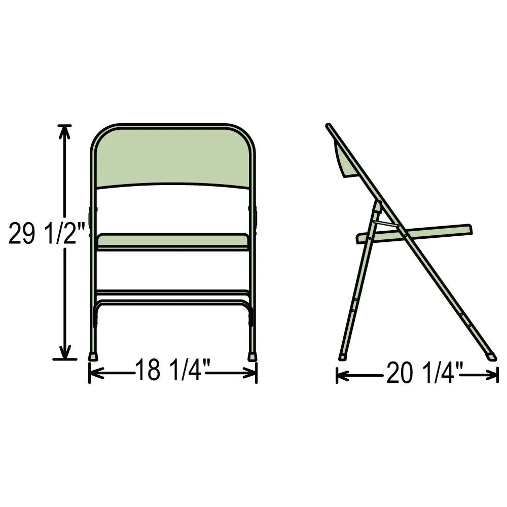 Black Set Of 4 Steel Folding Chairs E274313