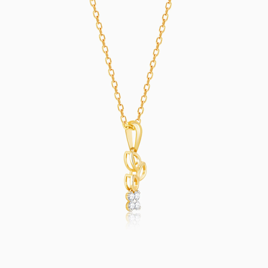Gold Morning Glory Diamond Pendant X618