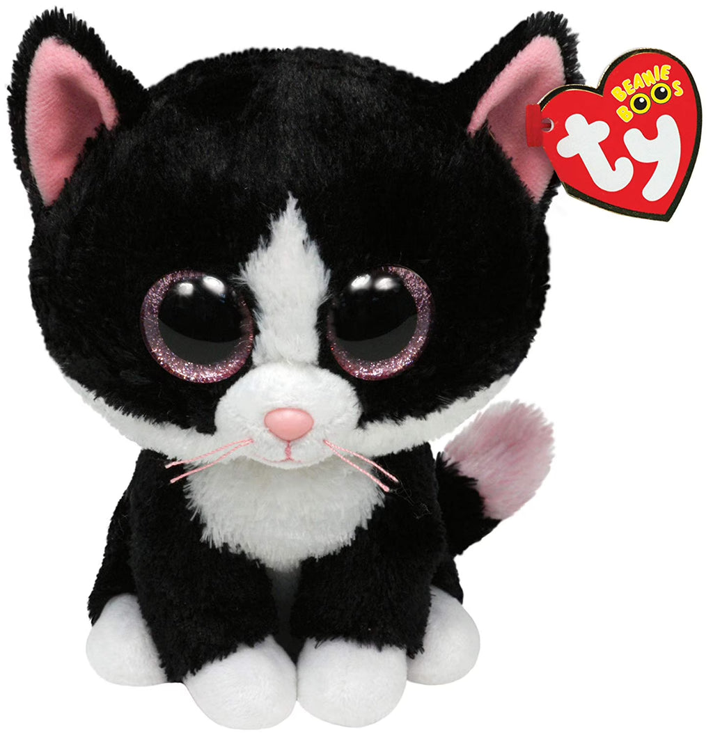 Black & White Cat Plush with Glitter Eyes N222564