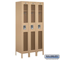 See-Through Metal Locker, Single Tier, 3 Wide, 6 Feet High, 18 Inches Deep, Tan J8535