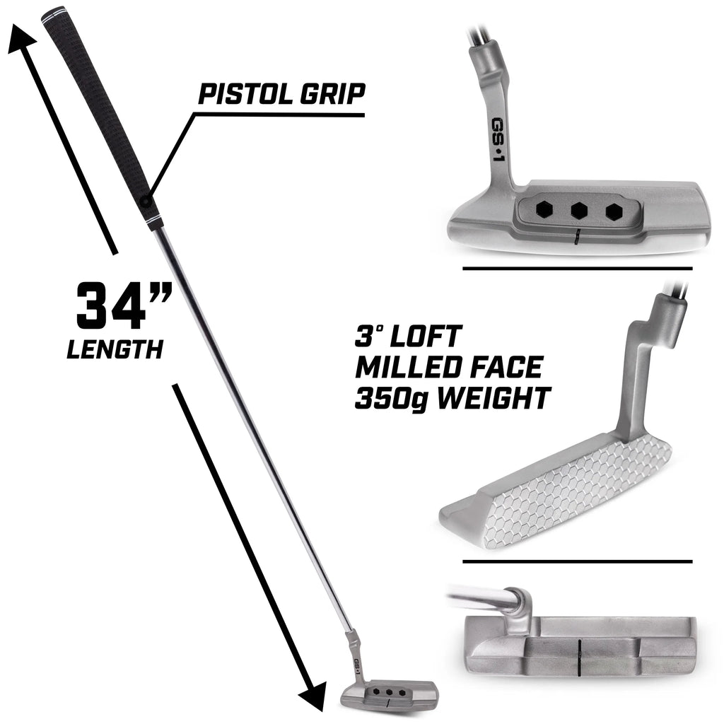 34" Right-Handed Blade Putter with Pistol Grip and Milled Face R35013