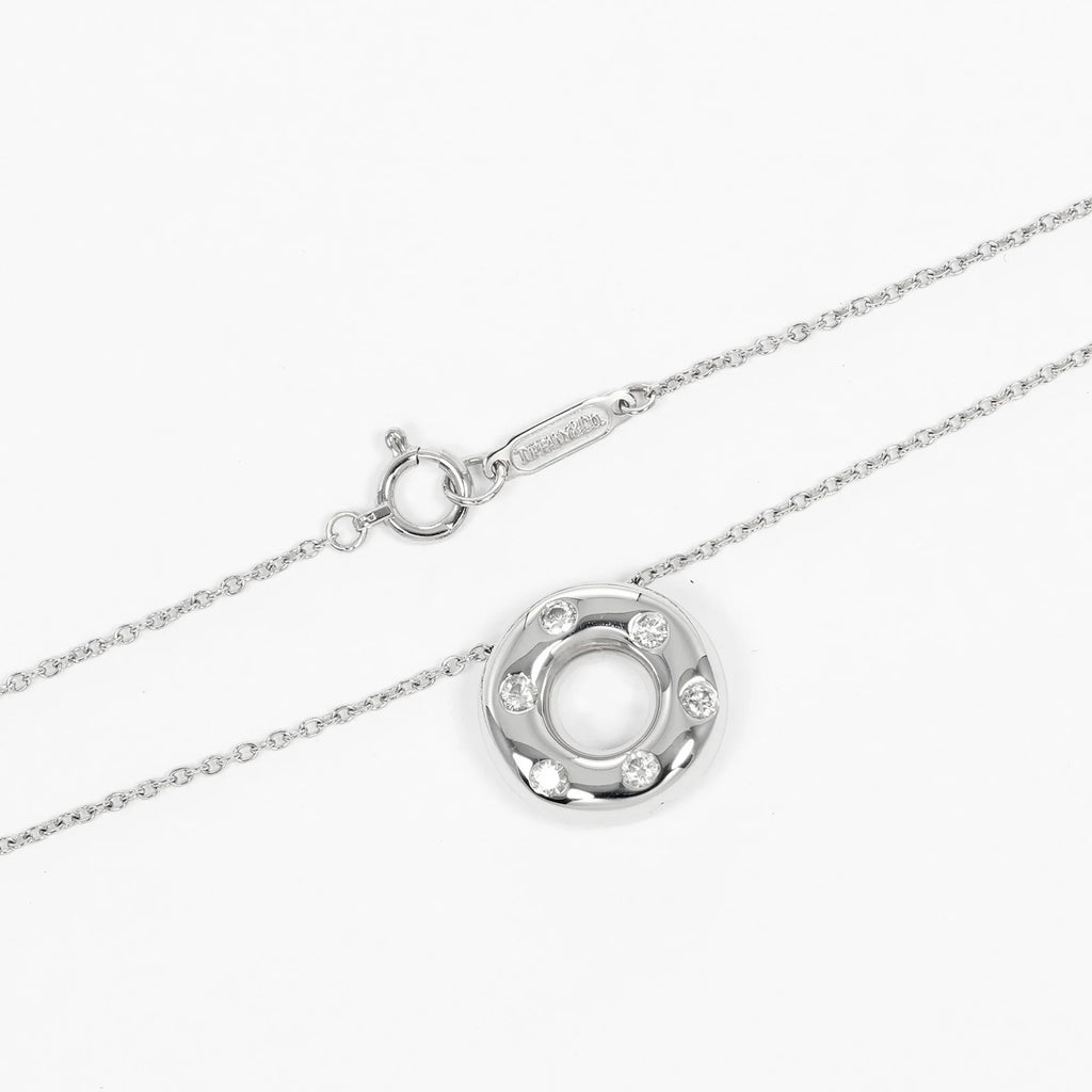 Platinum Diamond Circle Necklace J168
