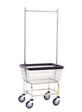 Chrome Metal Laundry Cart with Double Pole Rack S81020