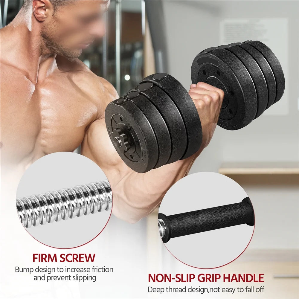 66 Lb. Adjustable Dumbbell Set Black A723