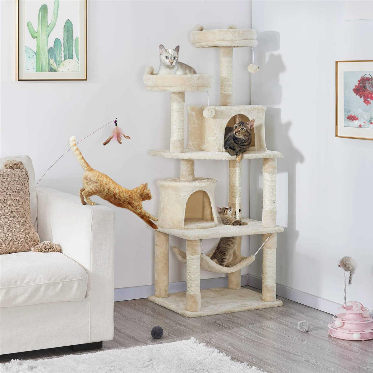 4-Level Cat Tree Condo with 2 Perches E386