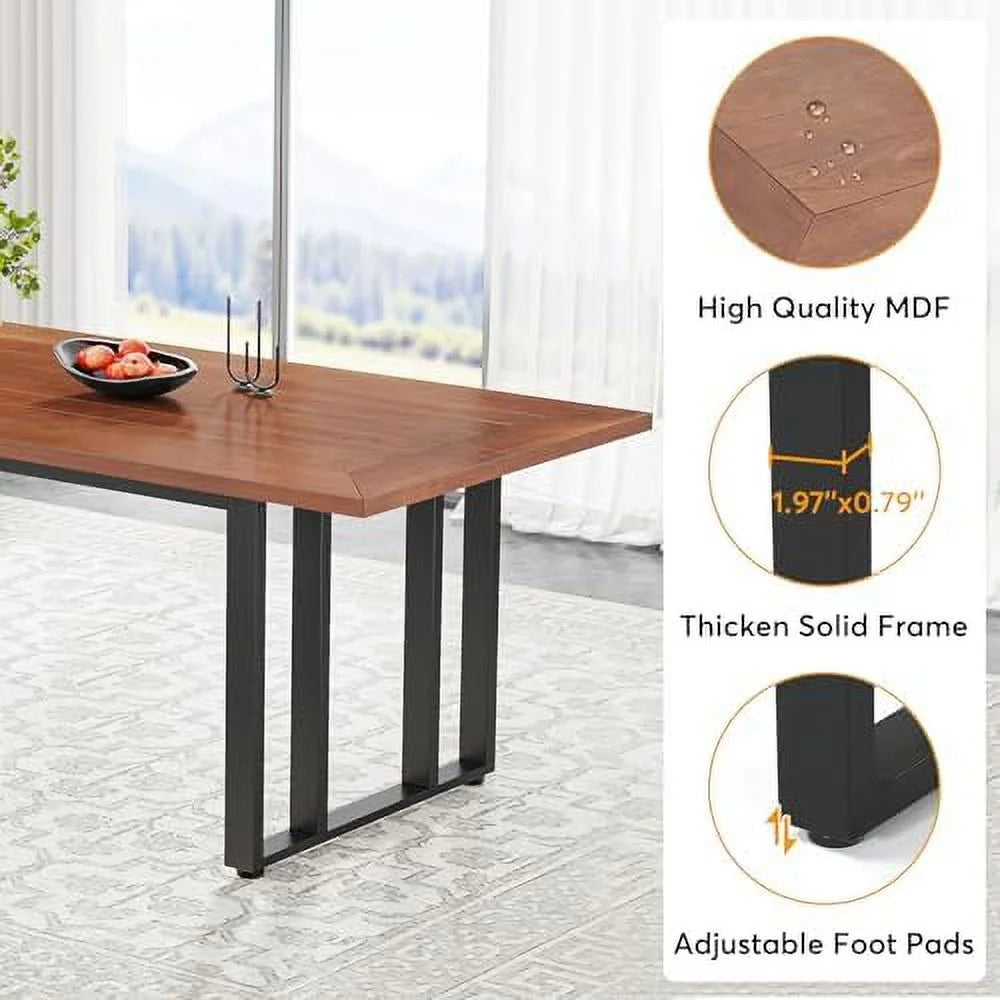 55 inch Rectangular Dining Table with Metal Frame V8981