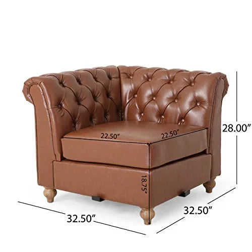 Cognac Brown Natural Sectional U33312