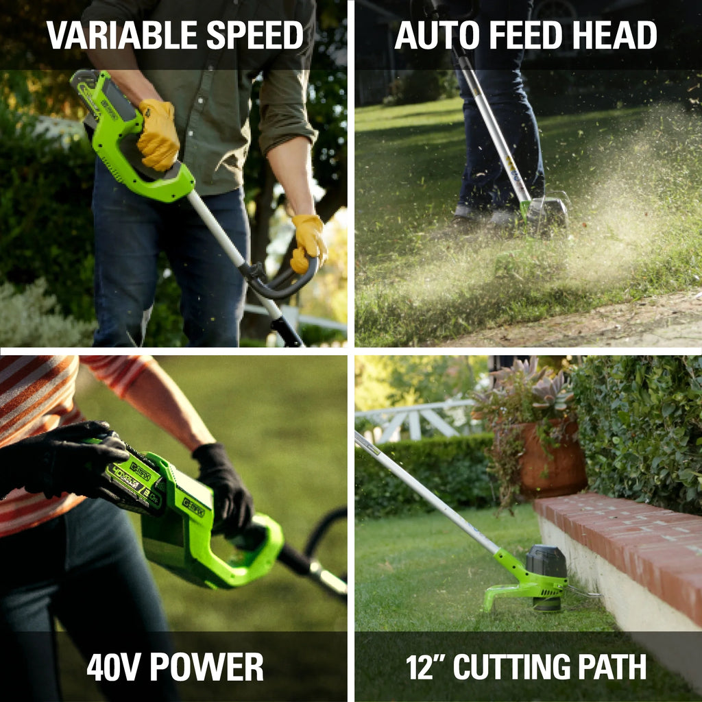 40V 12 String Trimmer with Battery & Charger V997