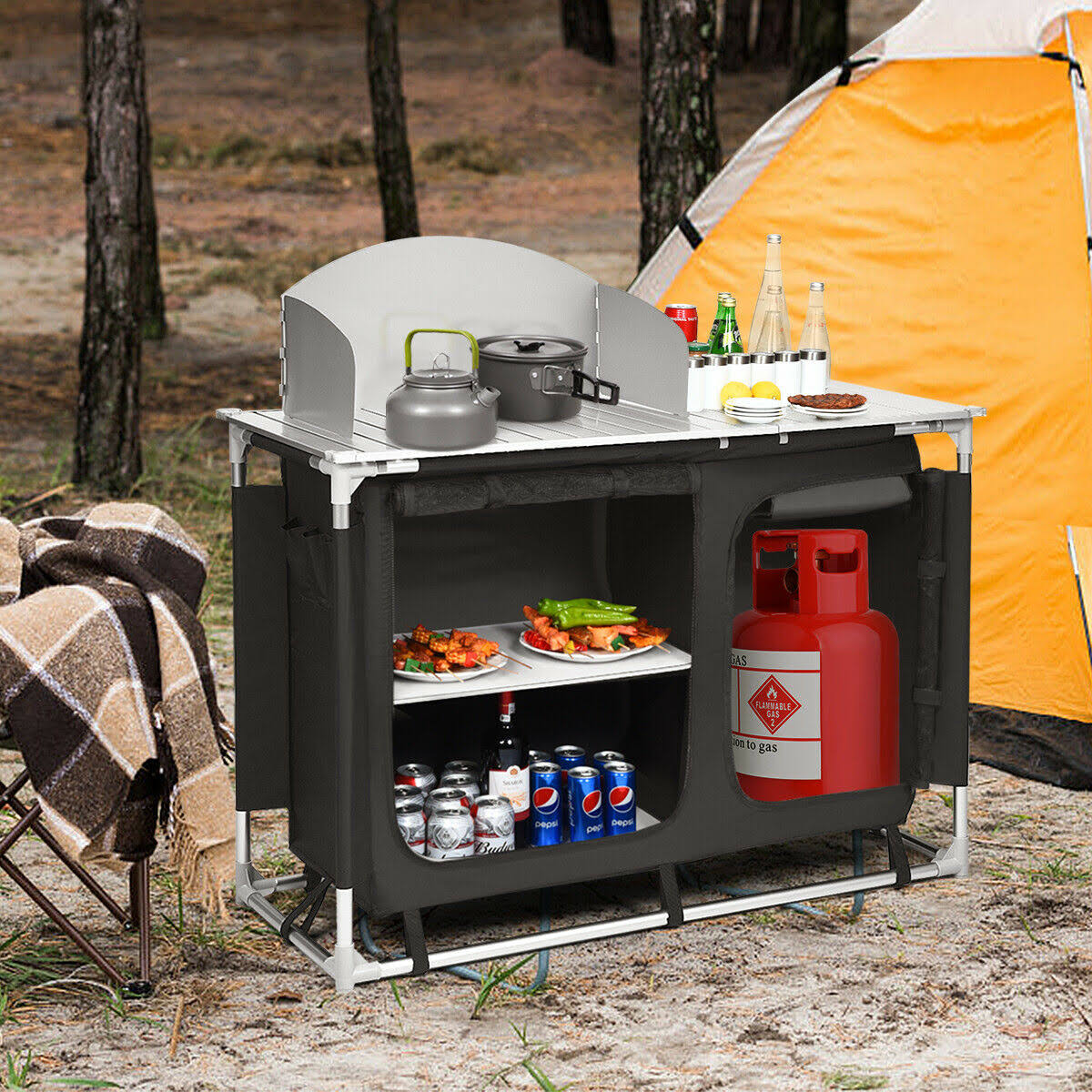 Portable Camp Kitchen and Sink Table U381