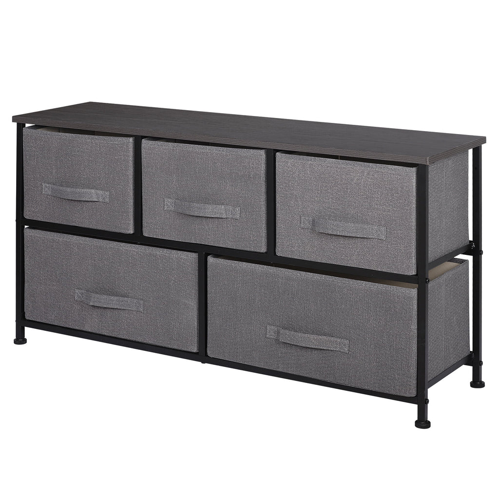 5 Drawers MDF Graphite Gray Dresser H5987
