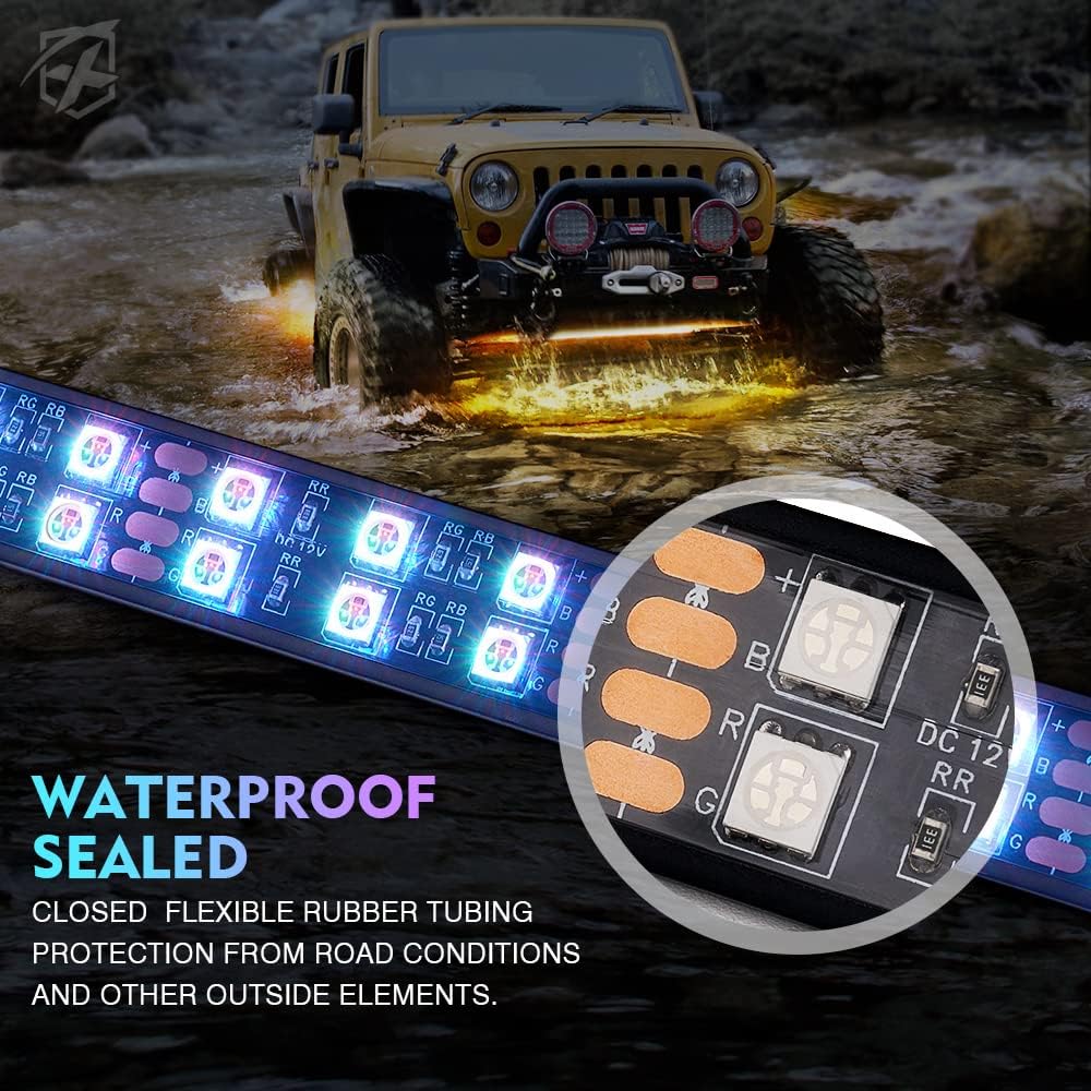 RGB LED Car Underglow Light Kit, 4 PCS, Pack of 2 Y3305