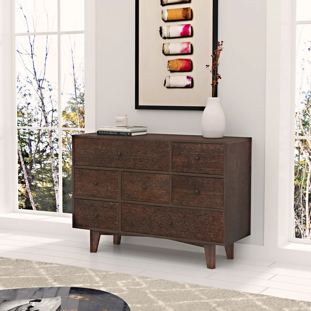 7 Drawer Solid Wood Dresser Cabinet J27028