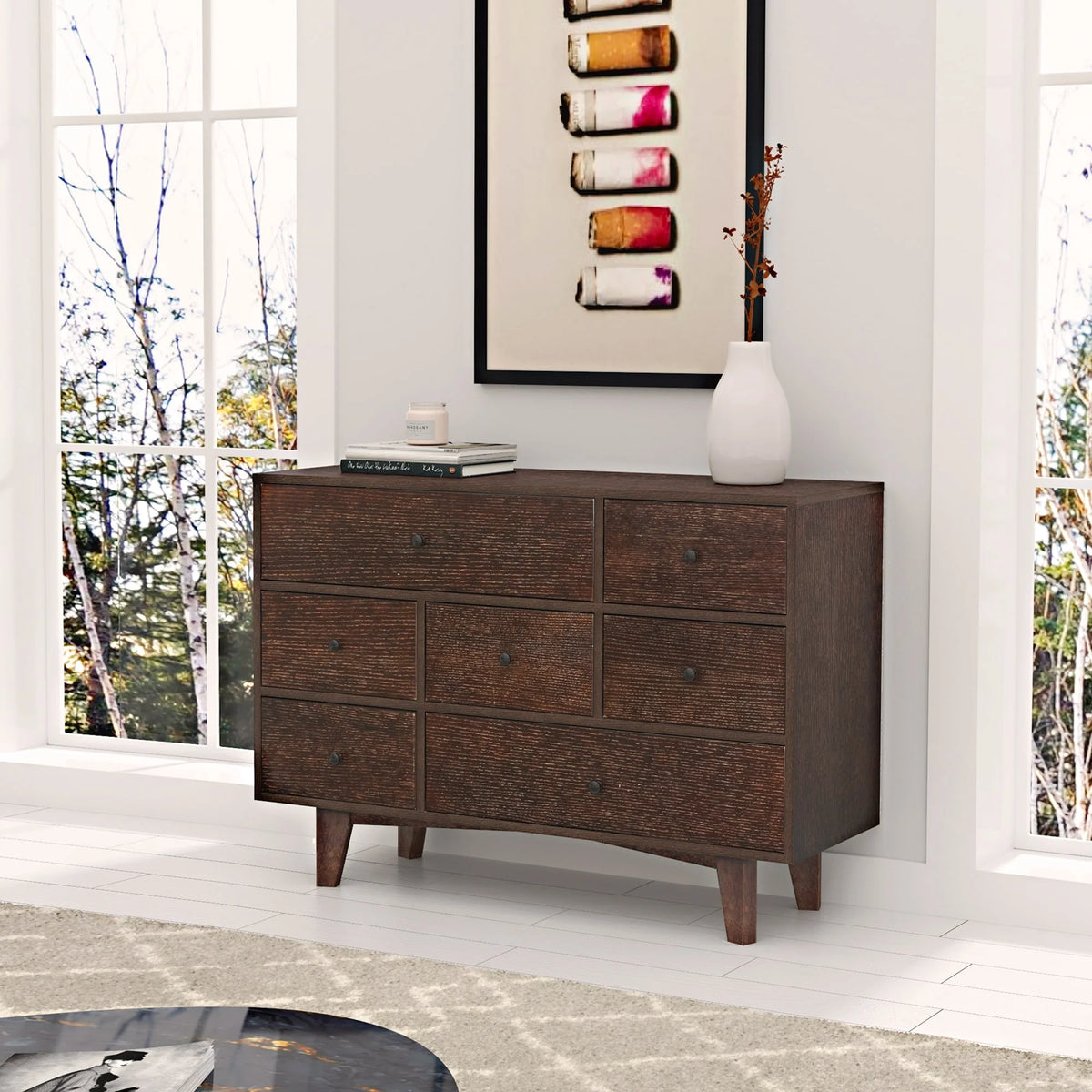 7 Drawer Solid Wood Dresser Cabinet J27028