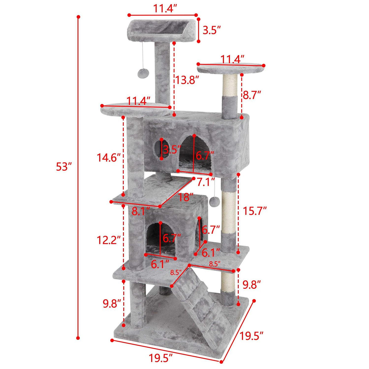 Cat Tree Multi-Levels Condos Scratching Post Tower Y139
